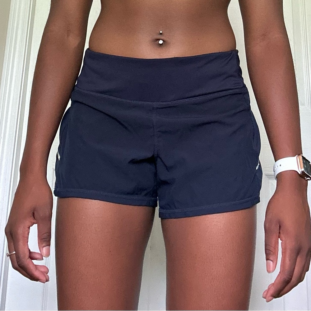 Navy blue athletic shorts